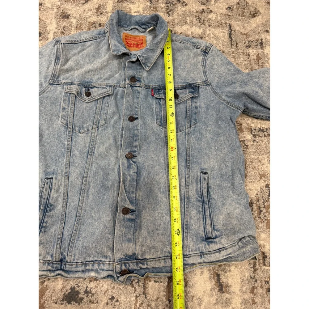 Levis Mens XXL Light Wash‎ Denim Trucker Jacket Acid Wash Cotton Type 3 72334